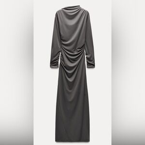 Brand new- Zara maxi draped dress (gray)
